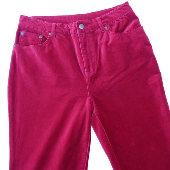 VeLVeT 28x31.5 Vintage 90s Y2K Red Trouser Pants High Waist Slightly Tapered Leg - Picture 2 of 9